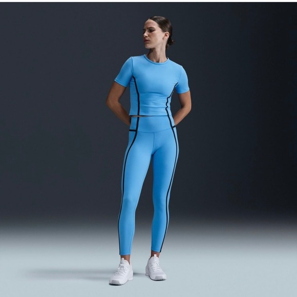 New Nike Women's Blue Training XS Workout Athletic Leggings Activewear - Picture 1 of 14